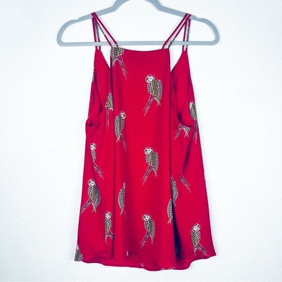 Loft size L red parrot print camisole top - Picture 3 of 4